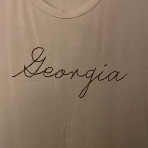 Georgia Bulldog White Muscle tank by Rock Rose Coutour - Size Large - Picture 2 of 4